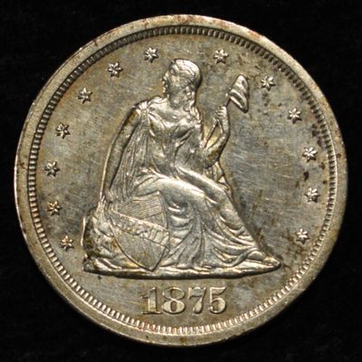 1875-S 20C PIECE AU/BU