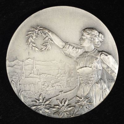 Sale Photo Thumbnail #378: 1903 SWISS SHOOTING MEDAL BERN SILVER IN BOX