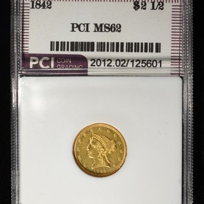 1842 $2.50 GOLD LIBERTY PCI  BU