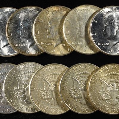 (10) 90% SILVER KENNEDY HALF DOLLARS