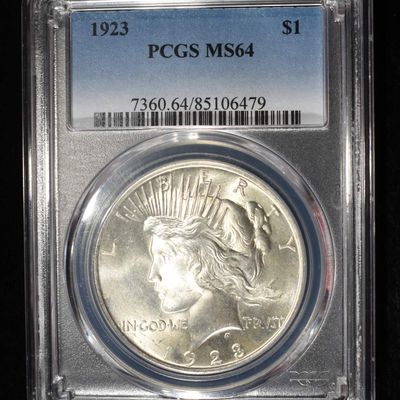 1923 PEACE DOLLAR PCGS MS-64