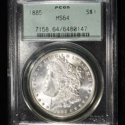 1885 MORGAN DOLLAR PCGS MS-64 OLD GREEN HOLDER