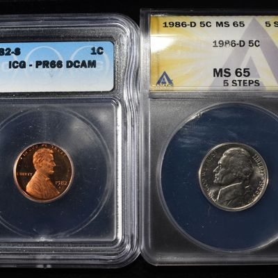 (2) GRADED COINS
