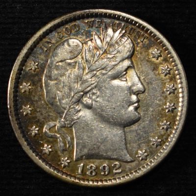 1892 BARBER QUARTER AU
