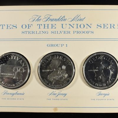 FRANKLIN MINT STATES OF UNION SERIES SILVER PROOFS