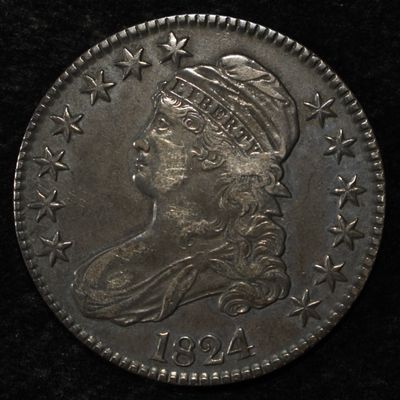 1824 CAPPED BUST HALF DOLLAR XF