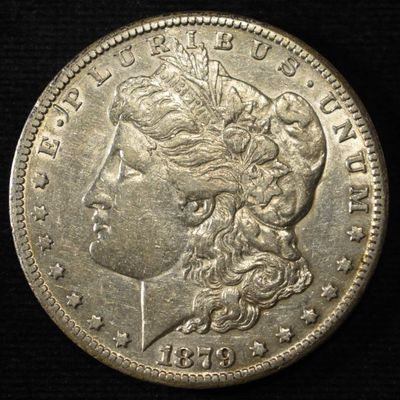1879-CC CAPPED CC MORGAN DOLLAR XF/AU