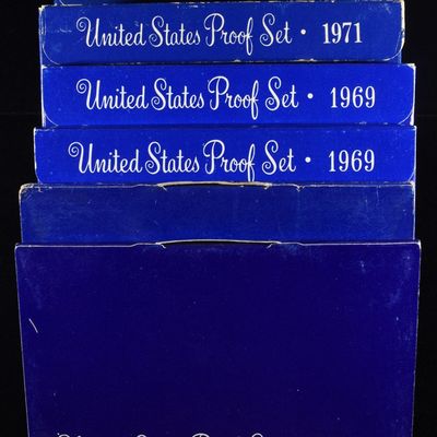 UNITED STATES PROOF SETS (2)1968, (2)1969, (2)1971
