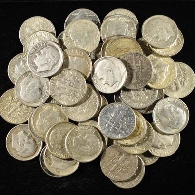 (50) 90% SILVER ROOSEVELT DIMES