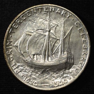 1920 PILGRIM COMMEM HALF DOLLAR AU