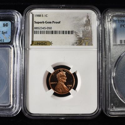 (3) GRADED MEMORIAL CENTS PROOF