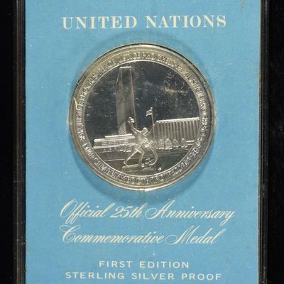 25TH ANNIVERSARY COMMEM MEDAL 92.5% SILVER