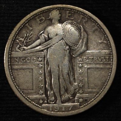 1917-D T-1 STANDING LIBERTY QUARTER VF