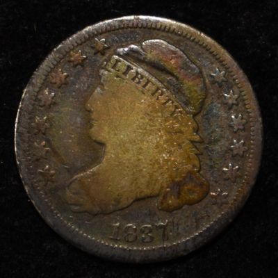1837 CAPPED BUST DIME STARS