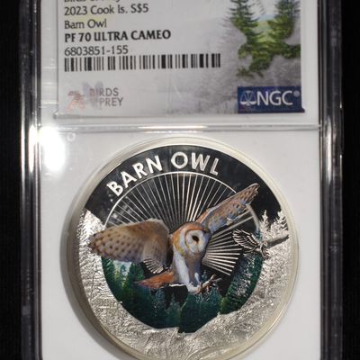 2023 COOK ISLANDS SILVER BARN OWL NGC PF70 UCAM