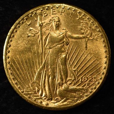 1925-S $20 GOLD DOUBLE EAGLE NICE BU SCARCE
