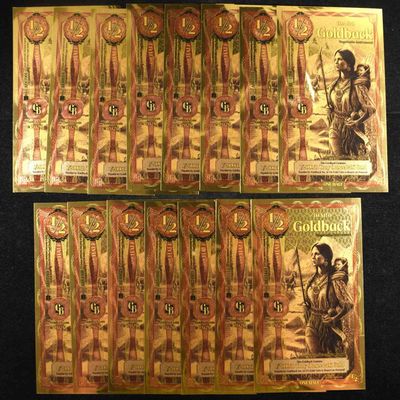 (15) $1/2 GOLDBACKS 1/2000TH TROY OZ 24K GOLD