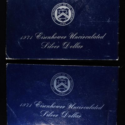 (2) 1971 EISENHOWER DOLLARS BLUE PACKAGING