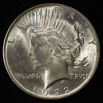 1922 PEACE DOLLAR BU