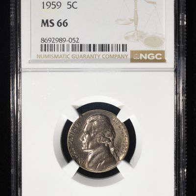 1959 JEFFERSON NICKEL NGC MS66