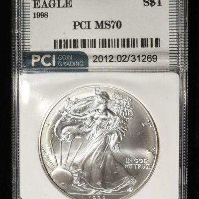 1998 AMERICAN SILVER EAGLE PCI PERFECT GEM BU