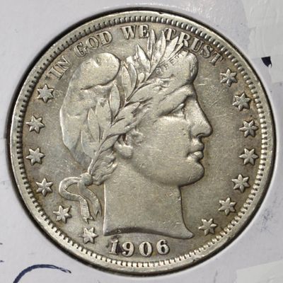 1906 BARBER HALF DOLLAR XF