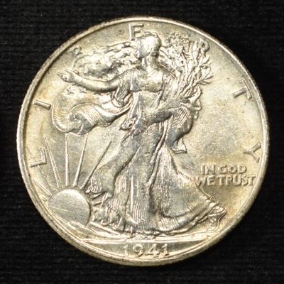 (2) 1941-S & 1944 WALKING LIBERTY HALVES AU