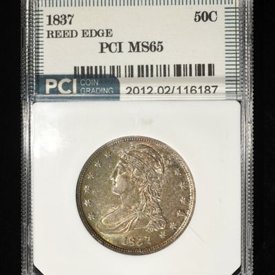 1837 CAPPED BUST HALF DOLLAR REED EDGE PCI GEM BU