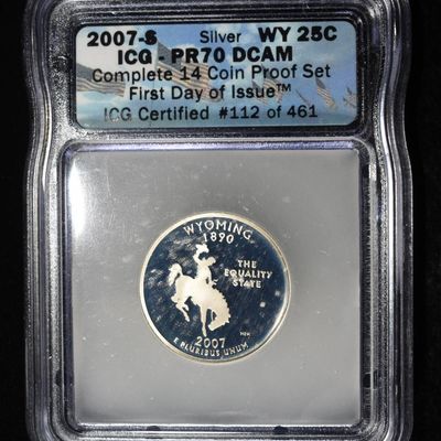 2007-S SILVER WASHINGTON QUARTER ICG PR70 DCAM
