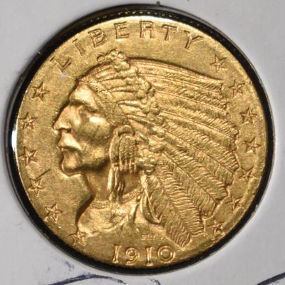 1910 $2.50 INDIAN GOLD CH BU