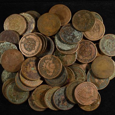 (50) INDIAN HEAD CENTS