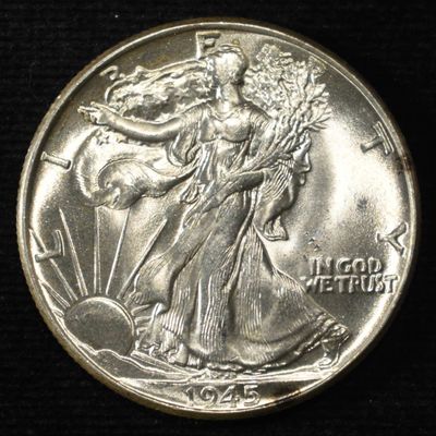 1945 WALKING LIBERTY HALF DOLLAR CH/GEM BU