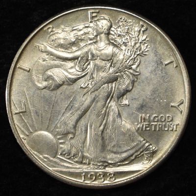 1938-D WALKING LIBERTY HALF DOLLAR CH BU