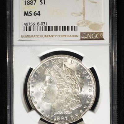 1887 MORGAN DOLLAR NGC MS64