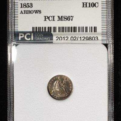 1853 LIBERTY SEATED HALF DIME PCI SUPERB GEM BU