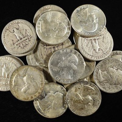 (20) WASHINGTON QUARTERS 90% SILVER