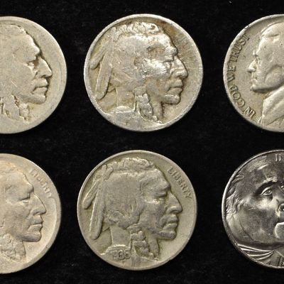 (4) BUFFALO NICKELS & (2) JEFFERSON NICKELS