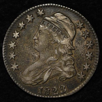 1823 BROKEN 3 CAPPED BUST HALF DOLLAR XF