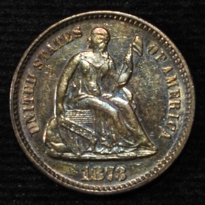 1873 SEATED LIBERTY HALF DIME BU