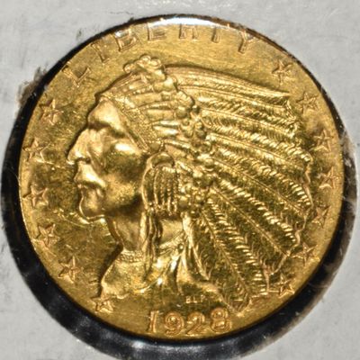 1928 $2.5 INDIAN GOLD CH BU