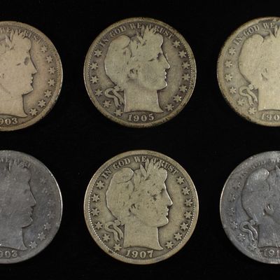 (10) 90% SILVER BARBER HALF DOLLARS