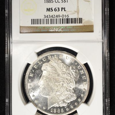 1885-CC MORGAN DOLLAR NGC MS-63 PL