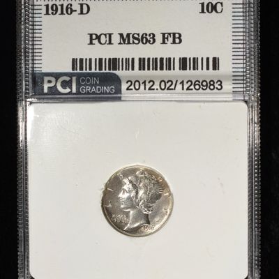 1916-D MERCURY DIME PCI MS CH BU FB