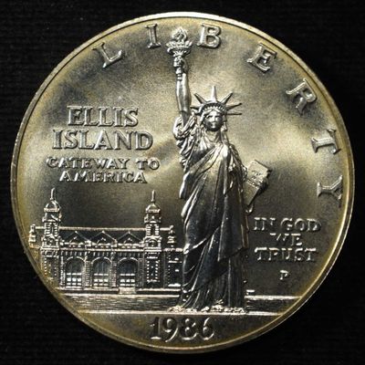 1986-P LIBERTY COMMEM SILVER DOLLAR BU