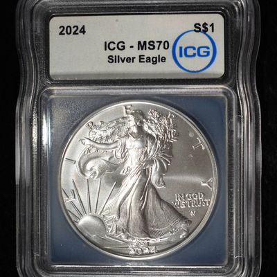 2024 AMERICAN SILVER EAGLE ICG MS70