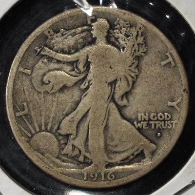 1916-D WALKING LIBERTY HALF DOLLAR VG