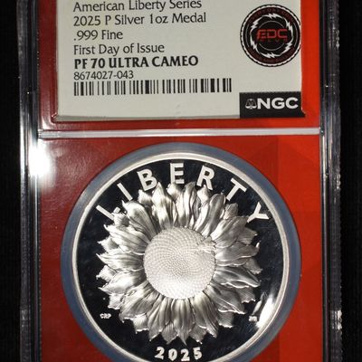 2025-P 1 OZ .999 SILVER NGC PF70 ULTRA CAMEO