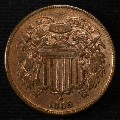 1865 2-CENT PIECE XF/AU