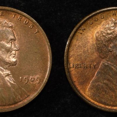 1909 & 1909 VDB LINCOLN CENTS CH BU RB