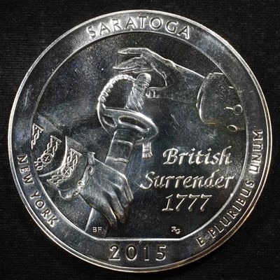 2015 5 OZ SILVER SARATOGA ROUND